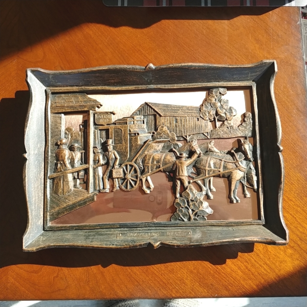 Vintage copper 3D wall art